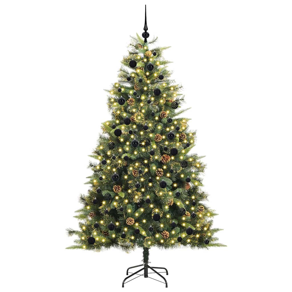 Albero di Natale artificiale pieghevole con coni Verde 240 cm