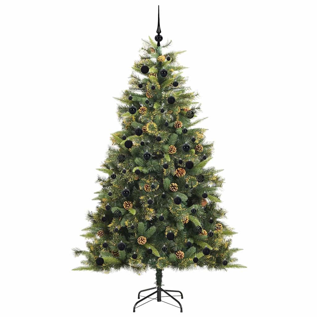 Albero di Natale artificiale pieghevole con coni Verde 240 cm