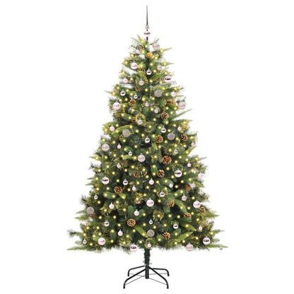 Albero di Natale artificiale pieghevole con coni Verde 240 cm