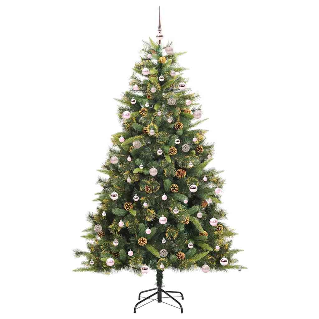 Albero di Natale artificiale pieghevole con coni Verde 240 cm