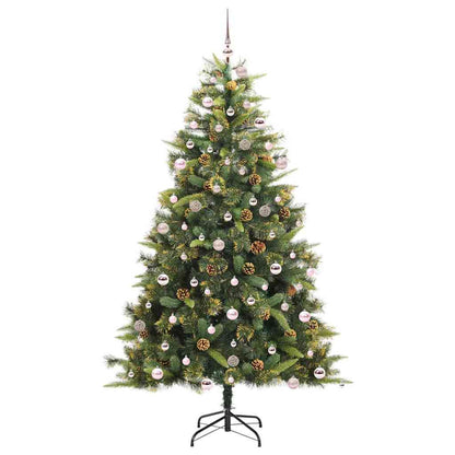 Albero di Natale artificiale pieghevole con coni Verde 240 cm