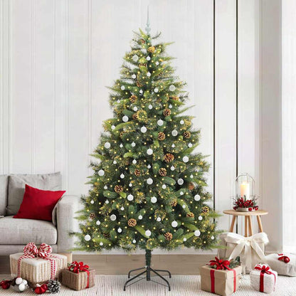 Albero di Natale artificiale pieghevole con coni Verde 240 cm