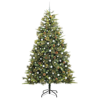 Albero di Natale artificiale pieghevole con coni Verde 240 cm