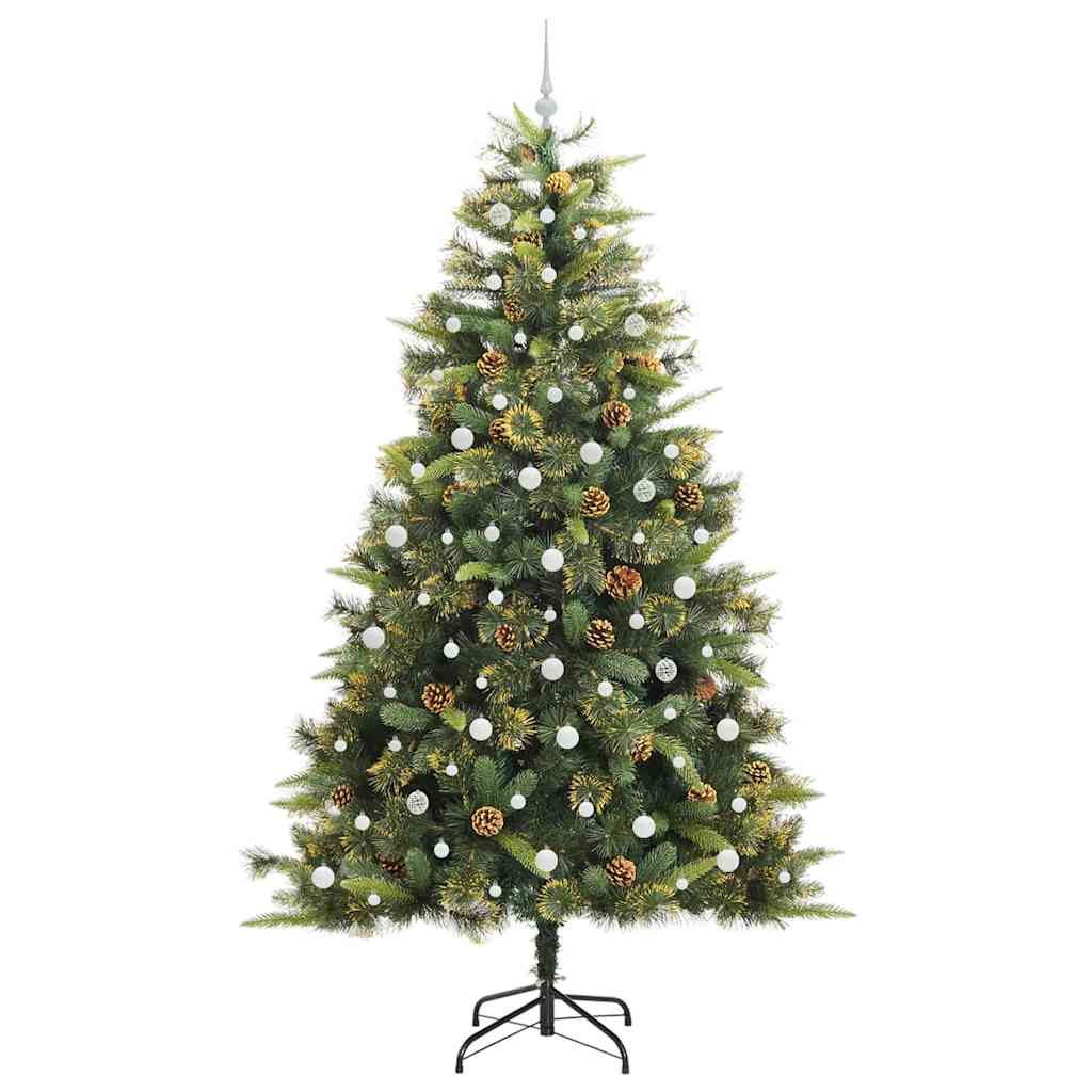 Albero di Natale artificiale pieghevole con coni Verde 240 cm
