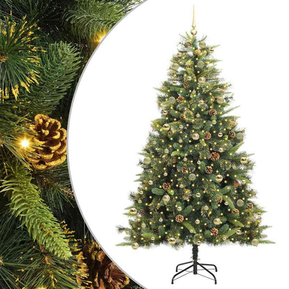 Albero di Natale artificiale pieghevole con coni Verde 240 cm
