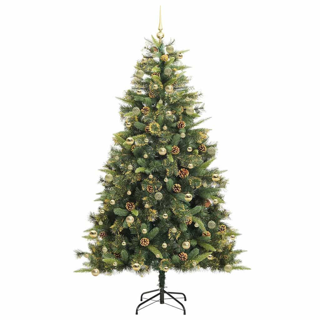 Albero di Natale artificiale pieghevole con coni Verde 240 cm