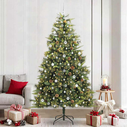 Albero di Natale artificiale pieghevole con coni Verde 240 cm
