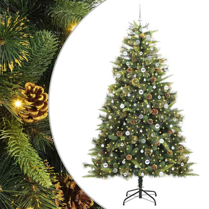 Albero di Natale artificiale pieghevole con coni Verde 240 cm