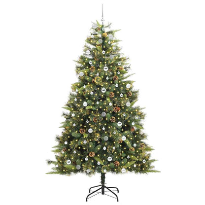 Albero di Natale artificiale pieghevole con coni Verde 240 cm