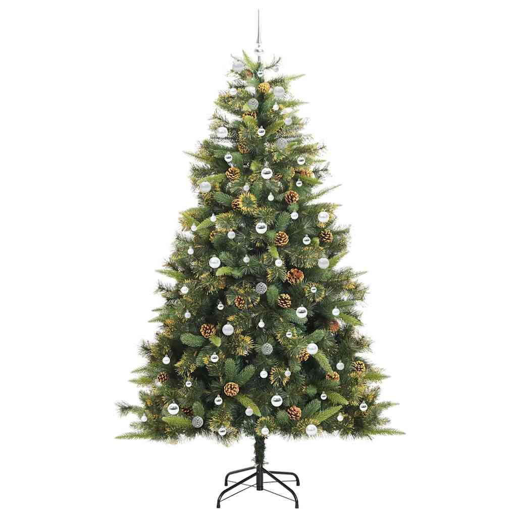 Albero di Natale artificiale pieghevole con coni Verde 240 cm
