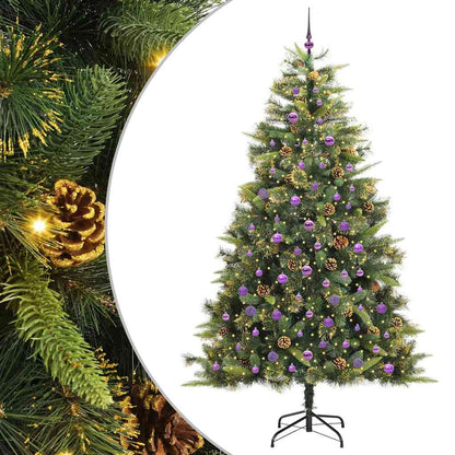 Albero di Natale artificiale pieghevole con coni Verde 240 cm
