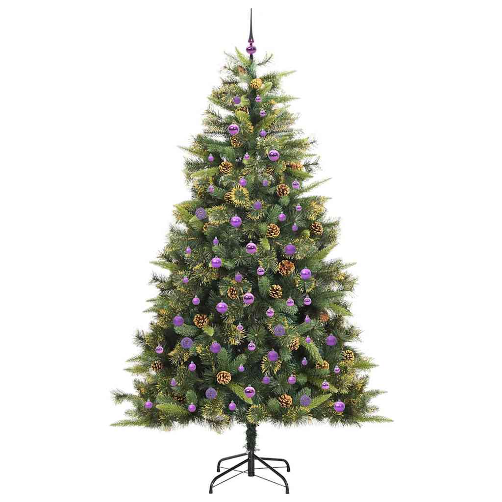 Albero di Natale artificiale pieghevole con coni Verde 240 cm