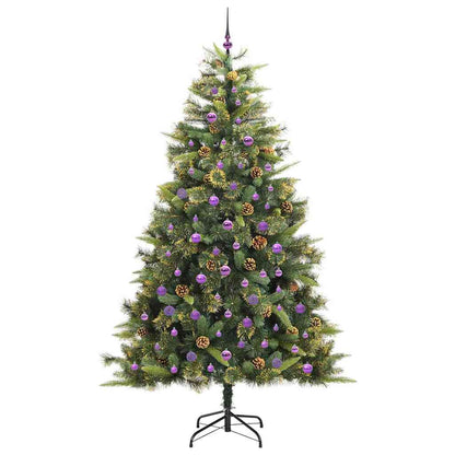 Albero di Natale artificiale pieghevole con coni Verde 240 cm