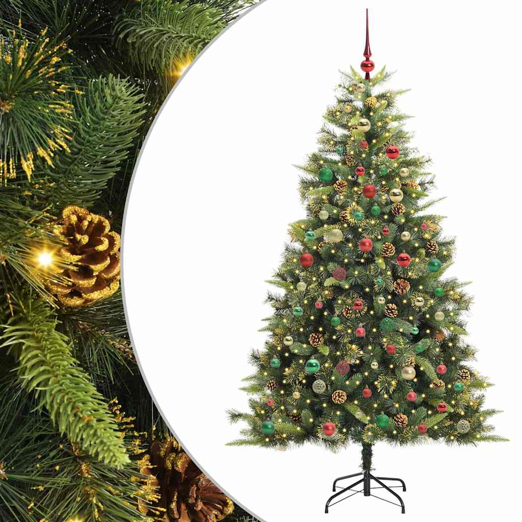 Albero di Natale artificiale pieghevole con coni Verde 240 cm