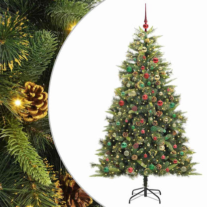 Albero di Natale artificiale pieghevole con coni Verde 240 cm