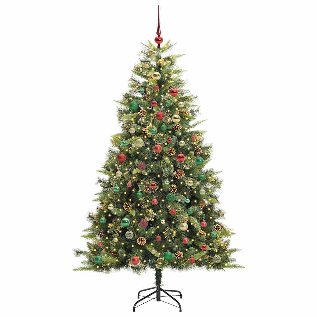 Albero di Natale artificiale pieghevole con coni Verde 240 cm