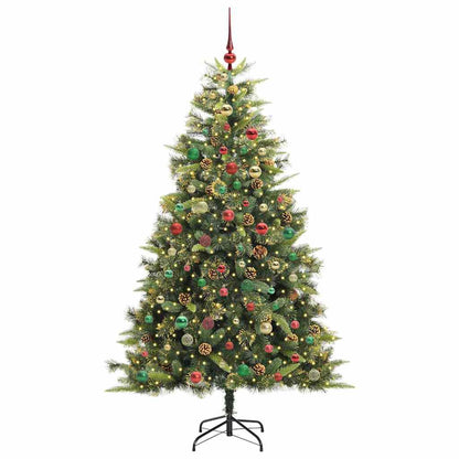 Albero di Natale artificiale pieghevole con coni Verde 240 cm