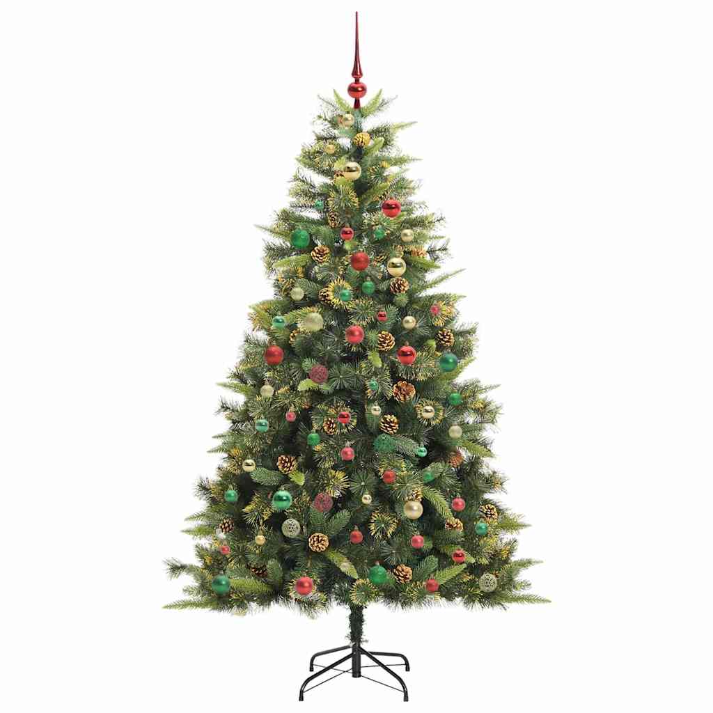 Albero di Natale artificiale pieghevole con coni Verde 240 cm