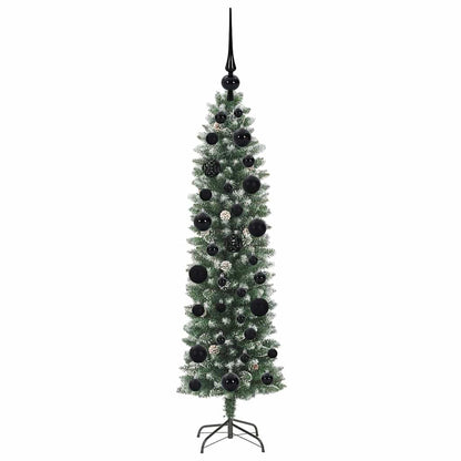 Albero di Natale Artificiale Sottile Verde e bianco 120 cm