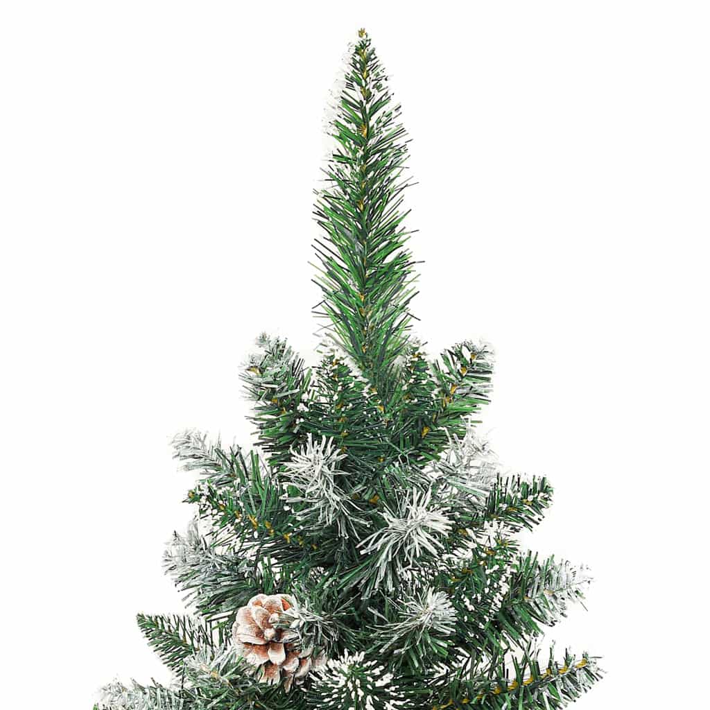 Albero di Natale Artificiale Sottile Verde e bianco 150 cm