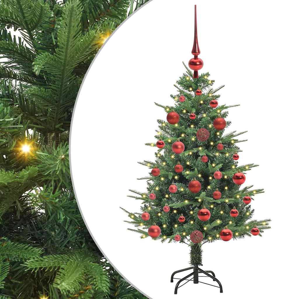 Albero di Natale artificiale preilluminato con set di palline
