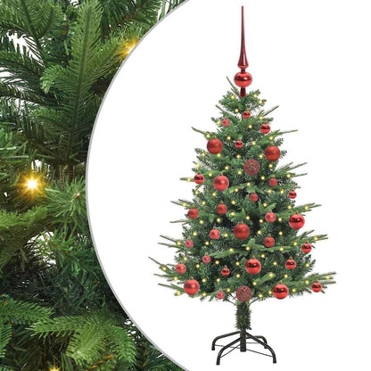 Albero di Natale artificiale preilluminato con set di palline