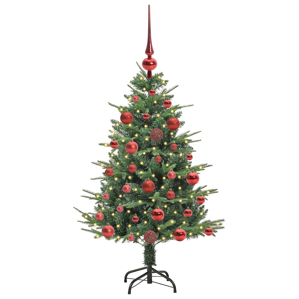Albero di Natale artificiale preilluminato con set di palline