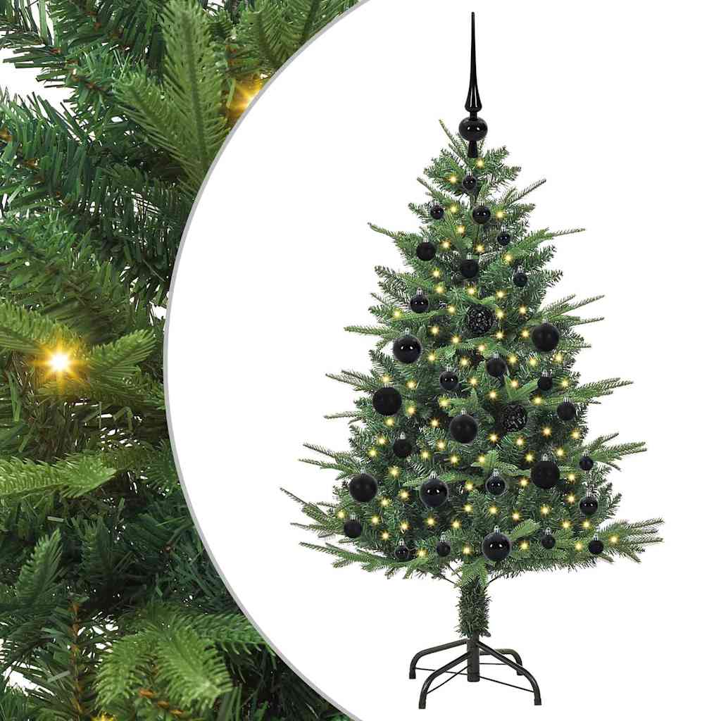 Albero di Natale artificiale preilluminato con set di palline