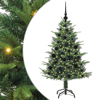 Albero di Natale artificiale preilluminato con set di palline