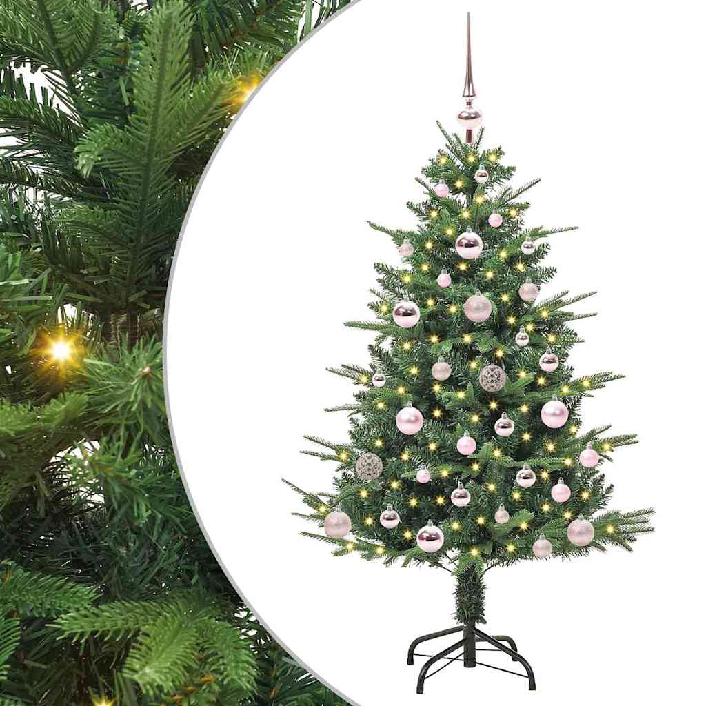 Albero di Natale artificiale preilluminato con set di palline