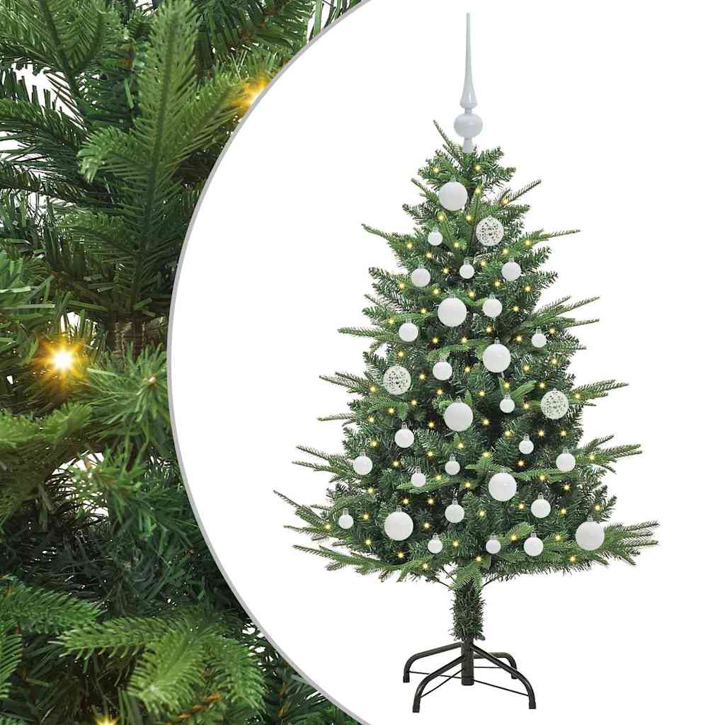 Albero di Natale artificiale preilluminato con set di palline