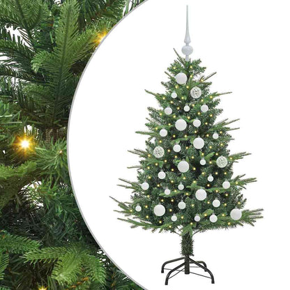 Albero di Natale artificiale preilluminato con set di palline
