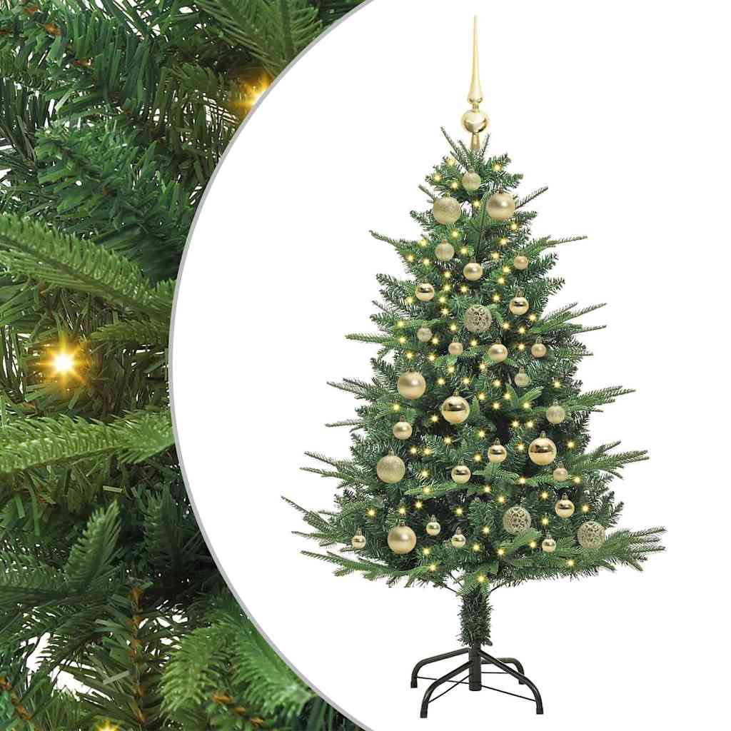 Albero di Natale artificiale preilluminato con set di palline
