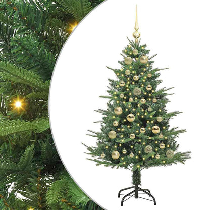 Albero di Natale artificiale preilluminato con set di palline
