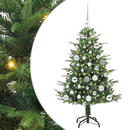 Albero di Natale artificiale preilluminato con set di palline