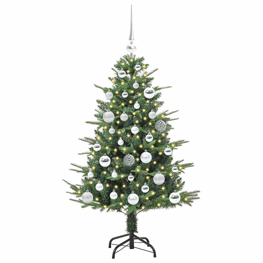 Albero di Natale artificiale preilluminato con set di palline