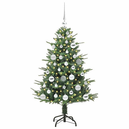 Albero di Natale artificiale preilluminato con set di palline