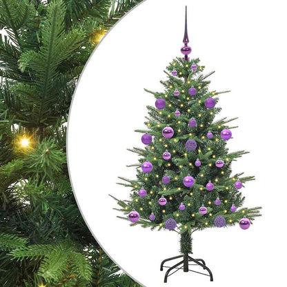 Albero di Natale artificiale preilluminato con set di palline