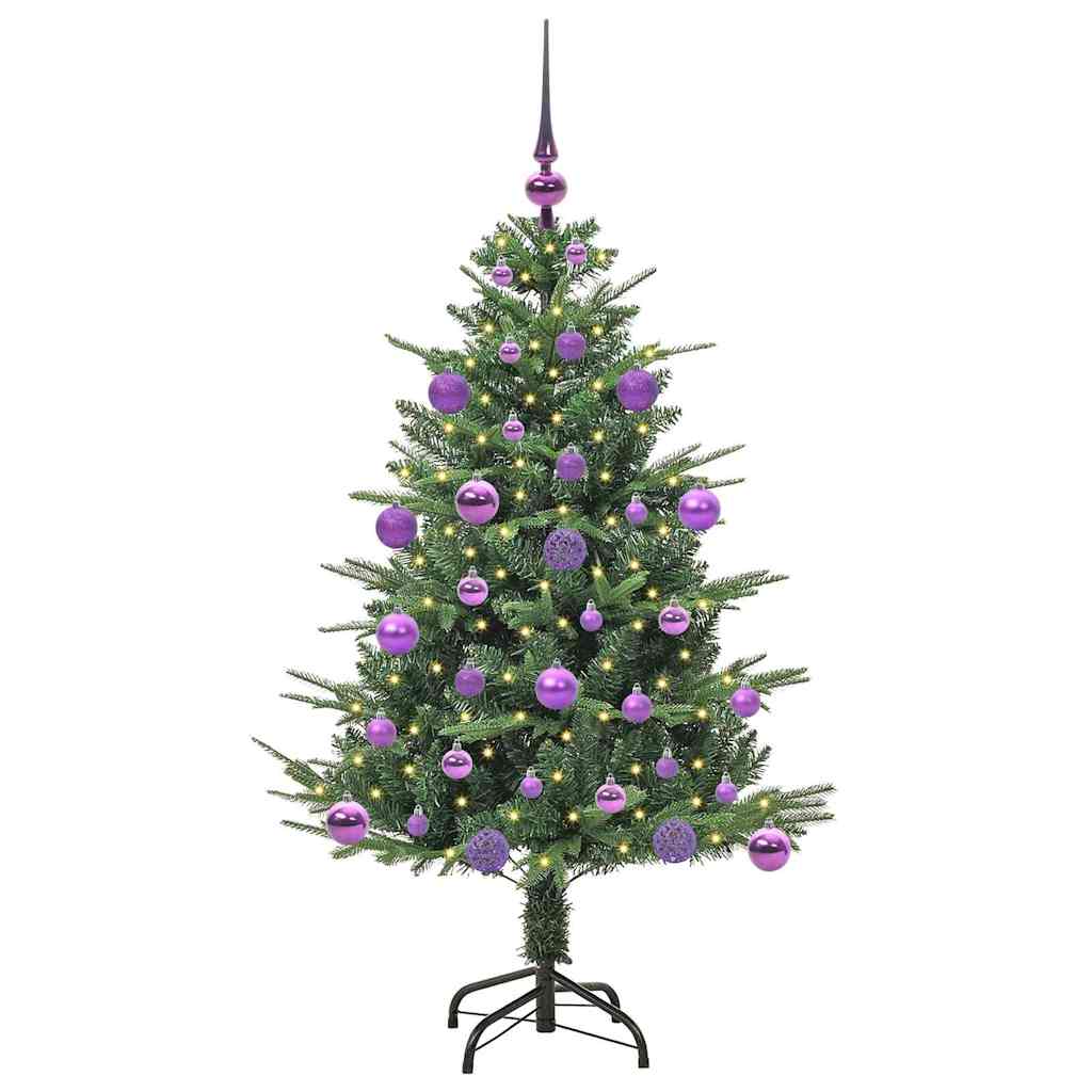 Albero di Natale artificiale preilluminato con set di palline