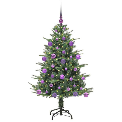 Albero di Natale artificiale preilluminato con set di palline