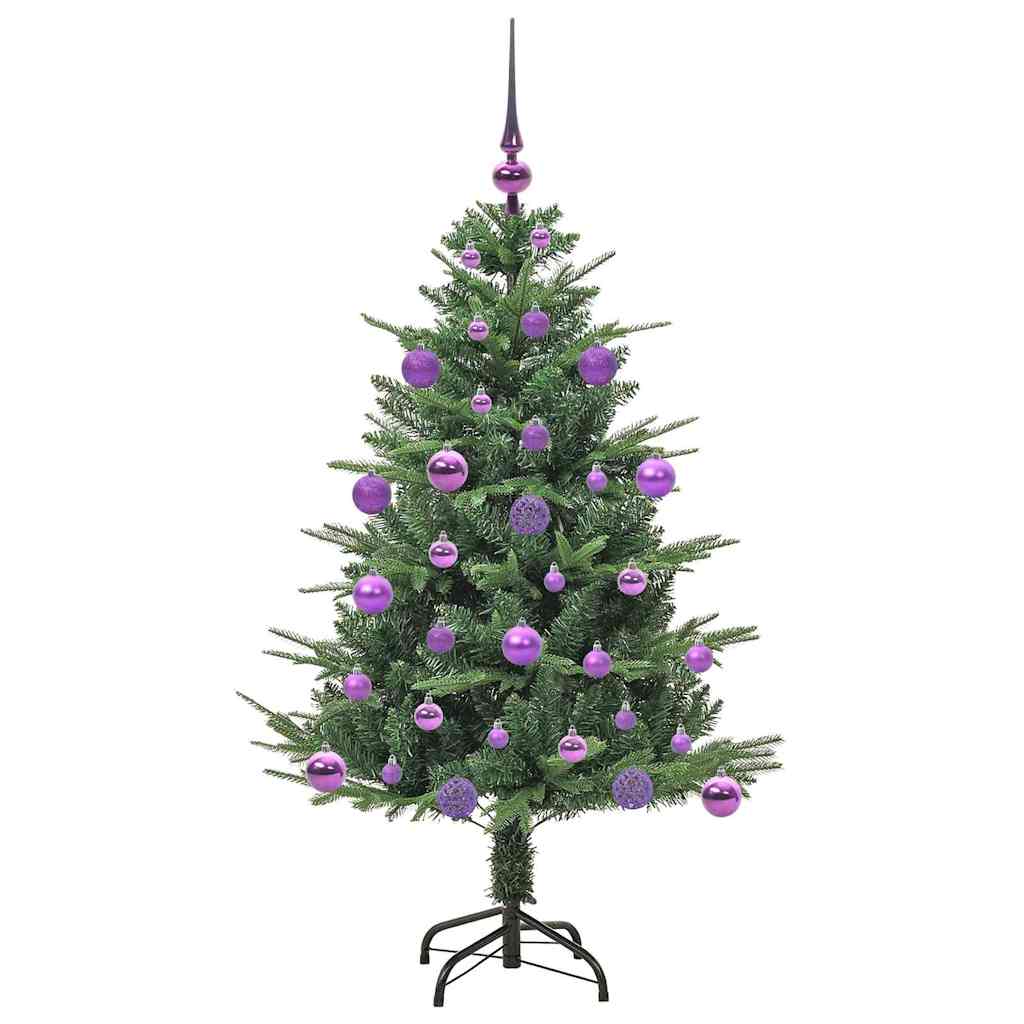 Albero di Natale artificiale preilluminato con set di palline