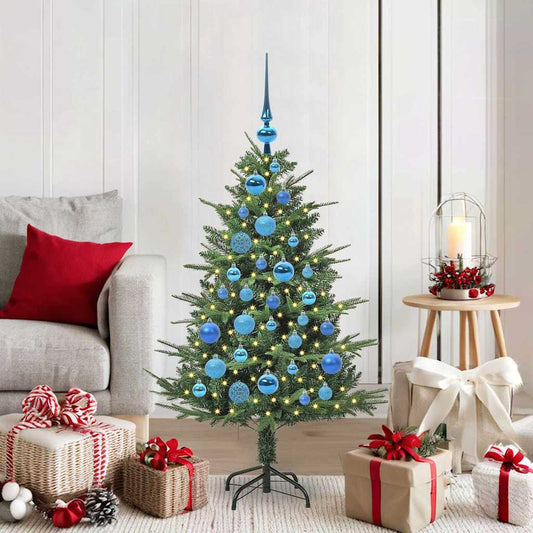 Albero di Natale artificiale preilluminato con set di palline
