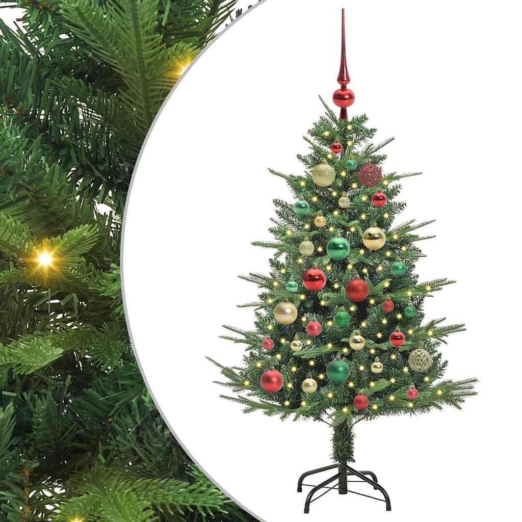 Albero di Natale artificiale preilluminato con set di palline