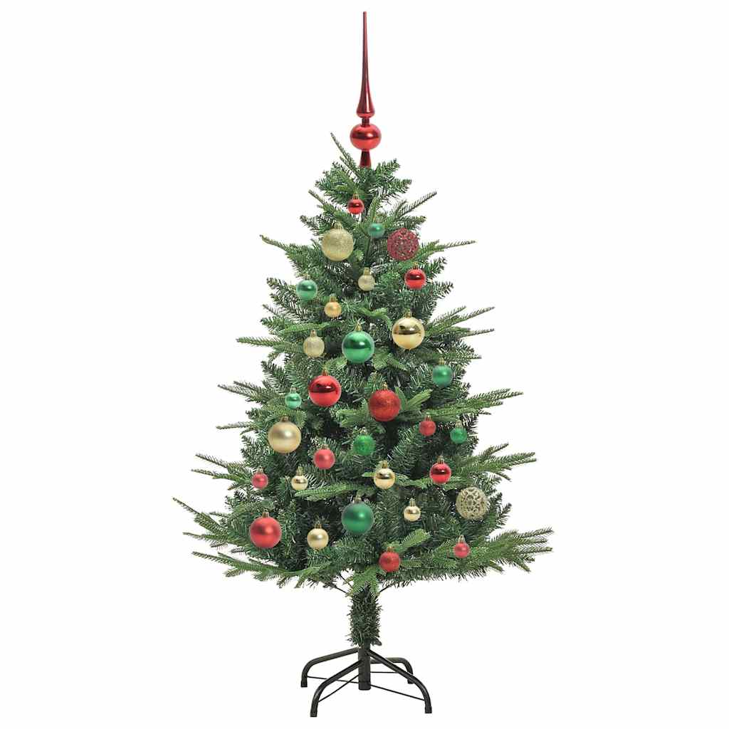 Albero di Natale artificiale preilluminato con set di palline