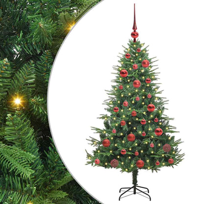 Albero di Natale artificiale preilluminato con set di palline