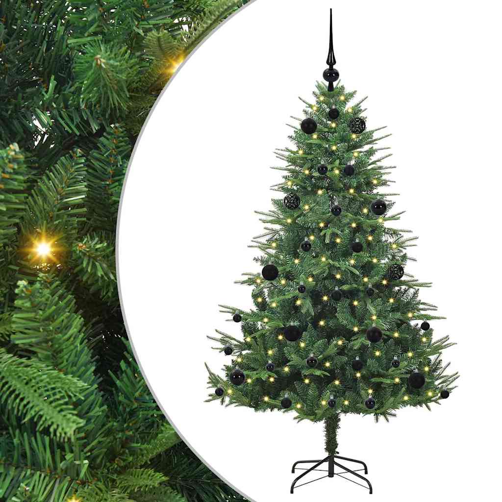 Albero di Natale artificiale preilluminato con set di palline
