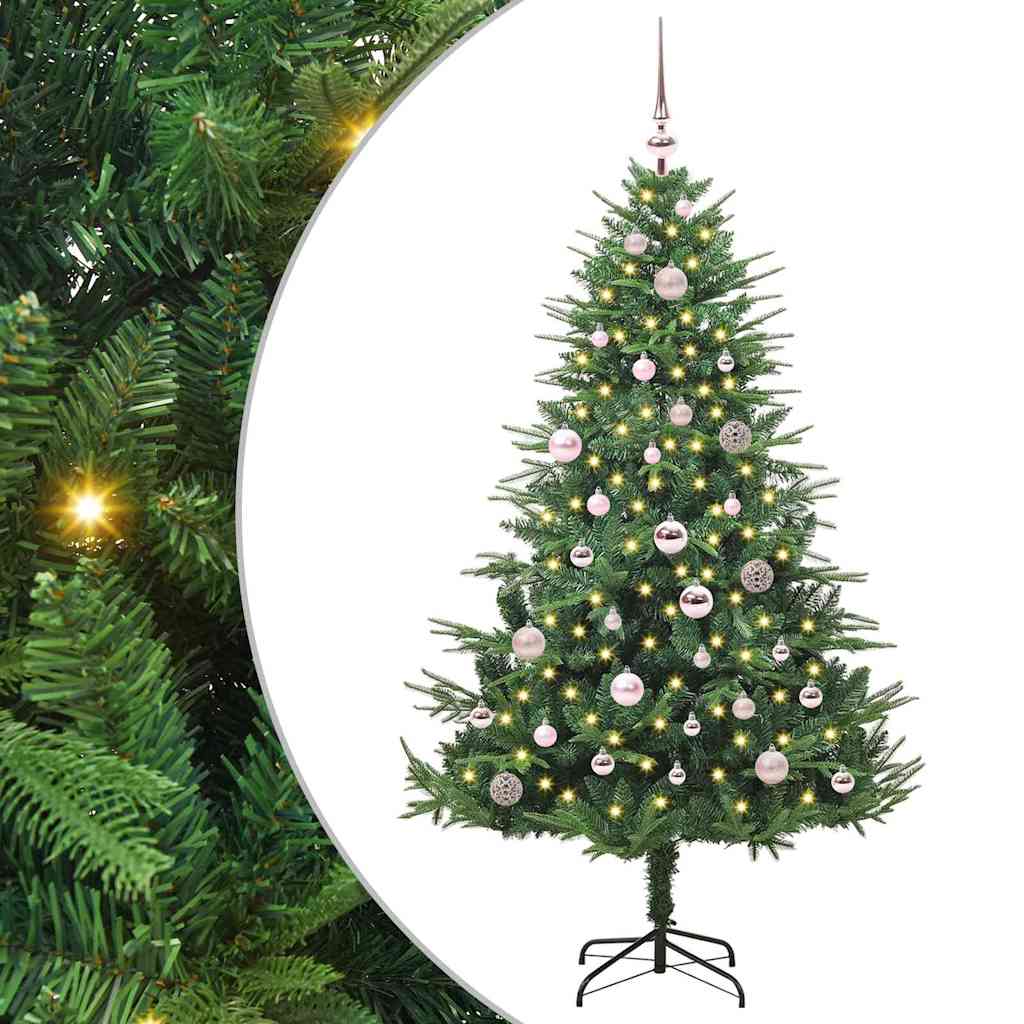 Albero di Natale artificiale preilluminato con set di palline