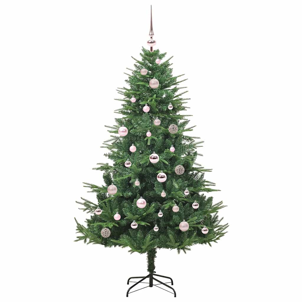 Albero di Natale artificiale preilluminato con set di palline