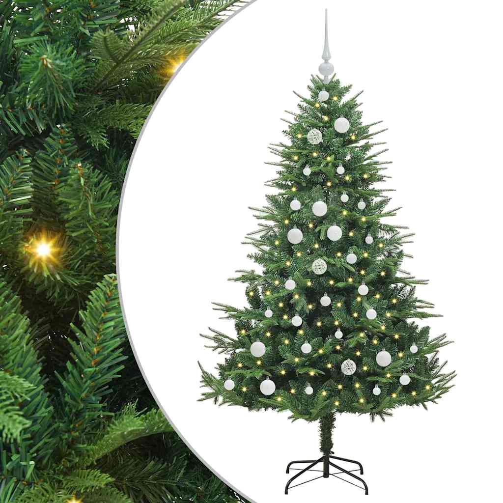 Albero di Natale artificiale preilluminato con set di palline