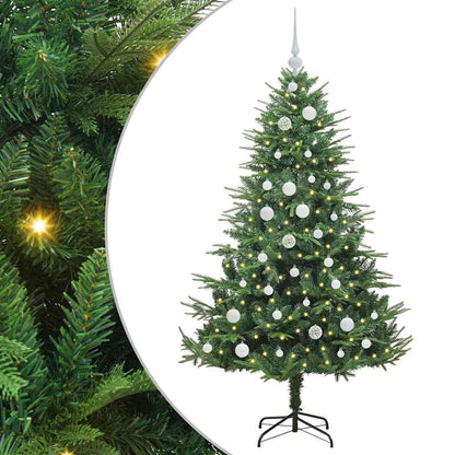 Albero di Natale artificiale preilluminato con set di palline